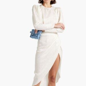 Ronny Kobo Jade asymmetric satin-jacquard dress